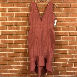 Bandage plunge Frill dress